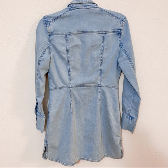 FREE PEOPLE Dynamite Stretch Denim Shirt Dress XS - Picture 4 of 8